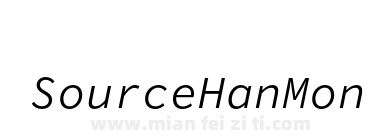 Source Han Mono TC N Italic下载