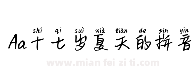 Aa十七岁夏天的拼音下载