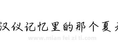 汉仪记忆里的那个夏天下载