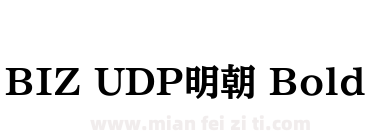 BIZ UDP明朝 Bold