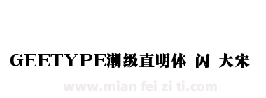 GEETYPE潮级直明体 闪 大宋下载