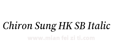 Chiron Sung HK SB Italic下载