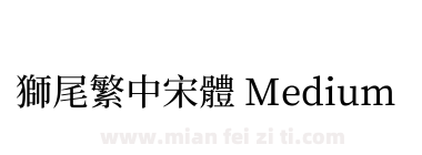 獅尾繁中宋體 Medium下载