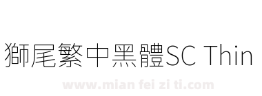 獅尾繁中黑體SC Thin下载