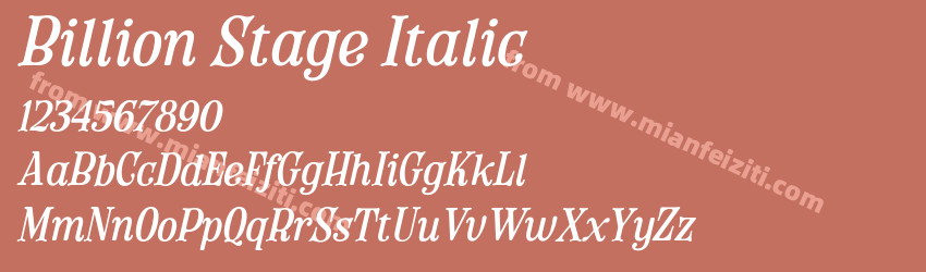 Billion Stage Italic预览图1