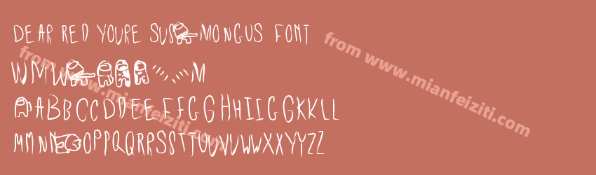 Dear Red Youre Sus40oNGUS Font预览图1
