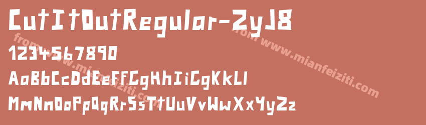 CutItOutRegular-2yJ8字体预览