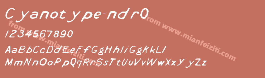 Cyanotype-ndr0字体预览
