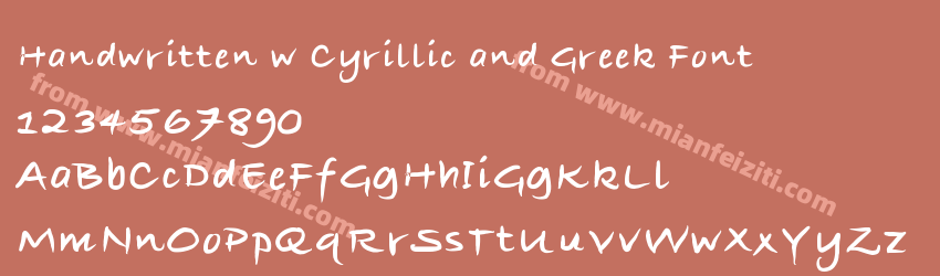 Handwritten w Cyrillic and Greek Font预览图1