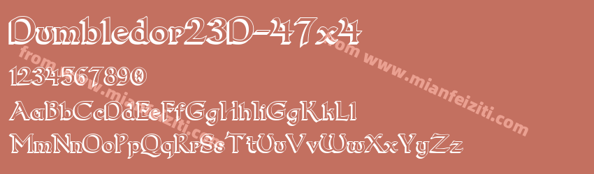 Dumbledor23D-47x4字体预览