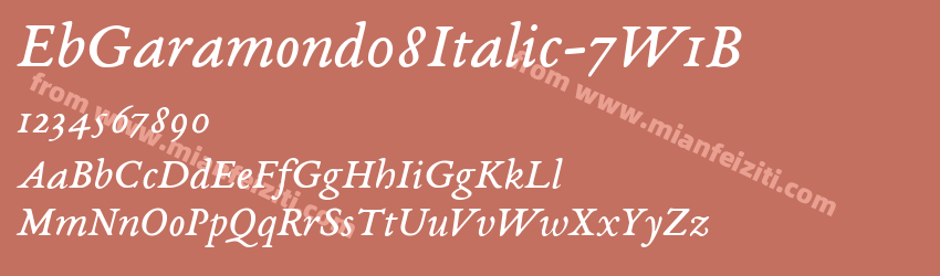 EbGaramond08Italic-7W1B字体预览