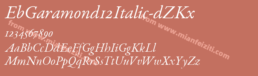 EbGaramond12Italic-dZKx字体预览