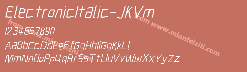 ElectronicItalic-JKVm字体预览
