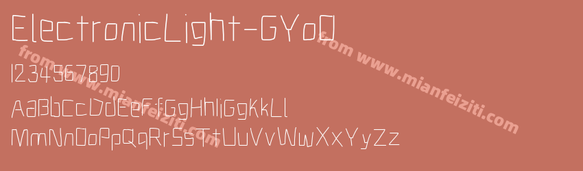 ElectronicLight-GYoO字体预览