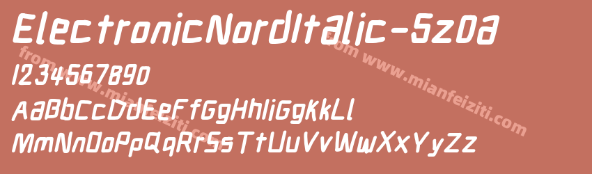 ElectronicNordItalic-5z0a字体预览