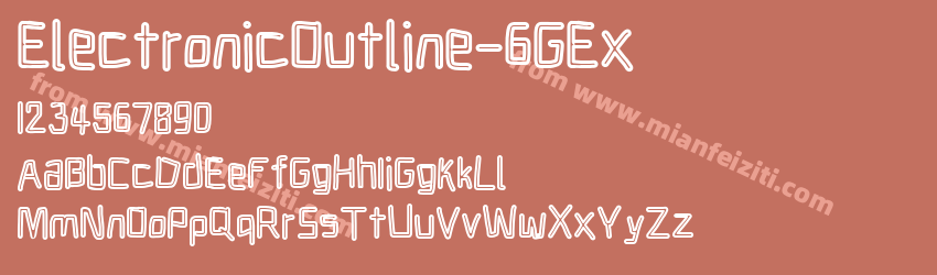 ElectronicOutline-6GEx字体预览