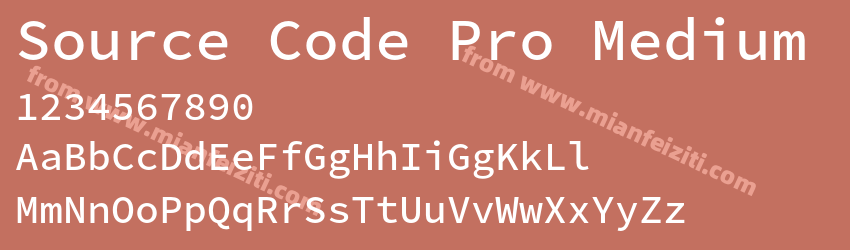 Source Code Pro Medium预览图1