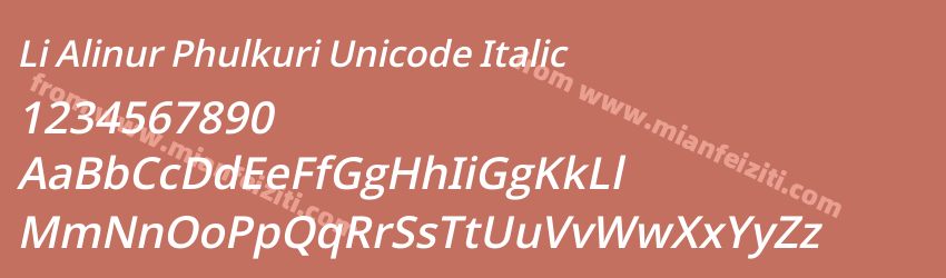 Li Alinur Phulkuri Unicode Italic预览图1