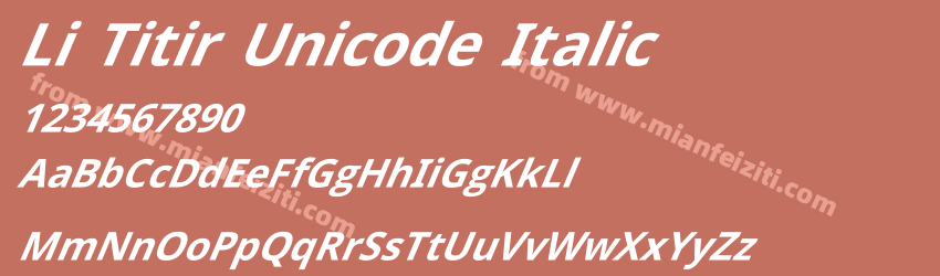 Li Titir Unicode Italic预览图1