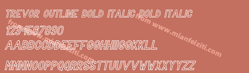 Trevor Outline Bold Italic Bold Italic预览图1