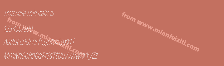 Trois Mille Thin Italic 15预览图1