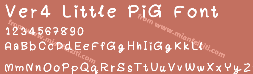 Ver4 Little PiG Font预览图1