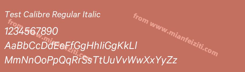Test Calibre Regular Italic预览图1