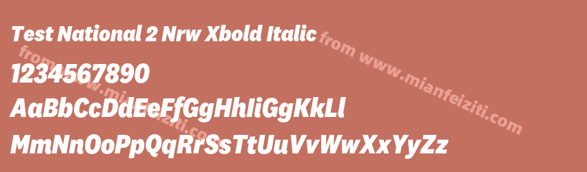 Test National 2 Nrw Xbold Italic预览图1