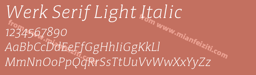 Werk Serif Light Italic预览图1