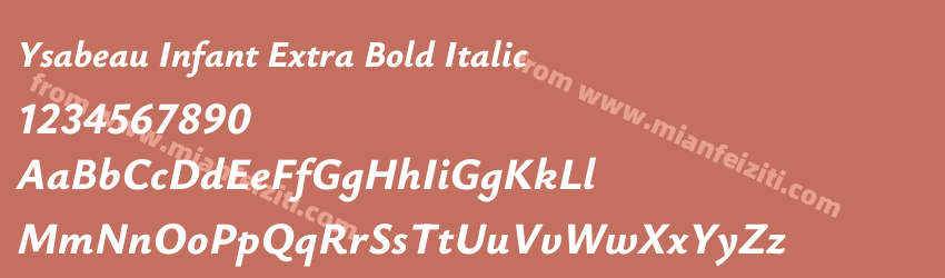 Ysabeau Infant Extra Bold Italic预览图1