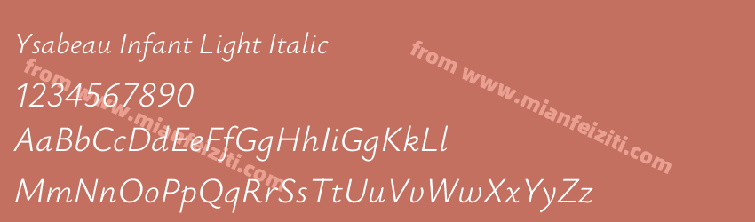 Ysabeau Infant Light Italic预览图1