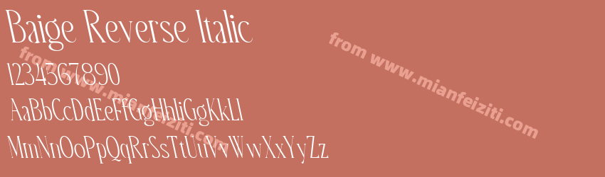 Baige Reverse Italic预览图1