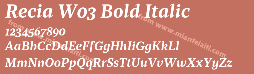 Recia W03 Bold Italic预览图1