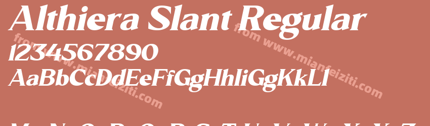 Althiera Slant Regular预览图1