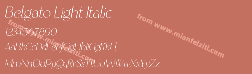 Belgato Light Italic预览图1