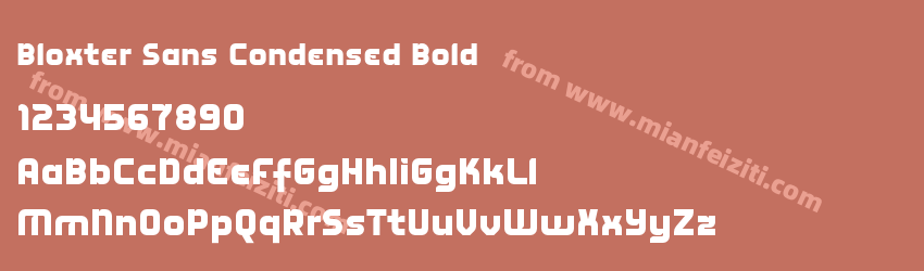 Bloxter Sans Condensed Bold预览图1