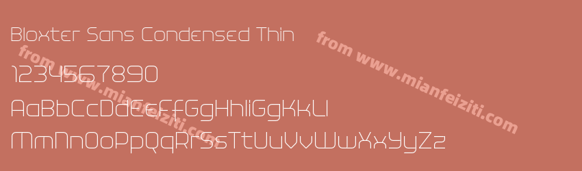 Bloxter Sans Condensed Thin预览图1