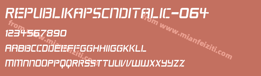 RepublikapsCndItalic-064字体预览