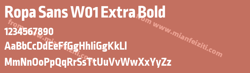 Ropa Sans W01 Extra Bold预览图1
