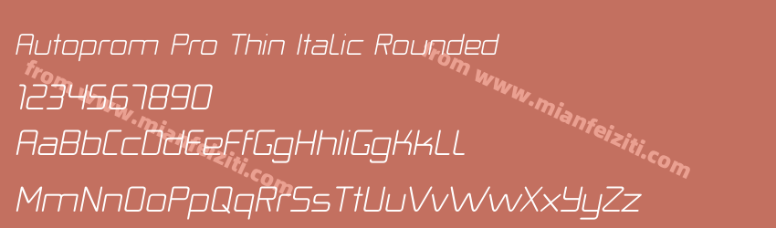 Autoprom Pro Thin Italic Rounded预览图1