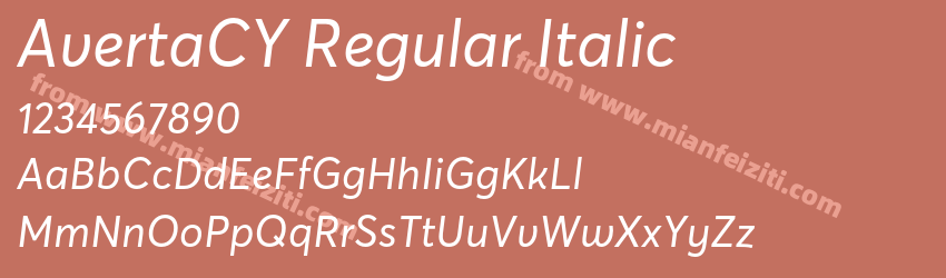 AvertaCY Regular Italic预览图1