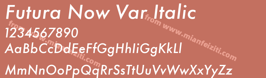 Futura Now Var Italic预览图1