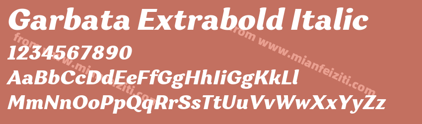 Garbata Extrabold Italic预览图1