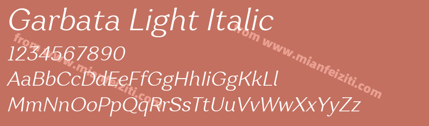 Garbata Light Italic预览图1