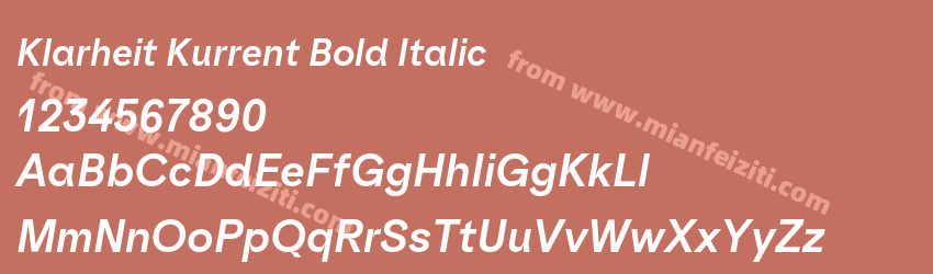 Klarheit Kurrent Bold Italic预览图1