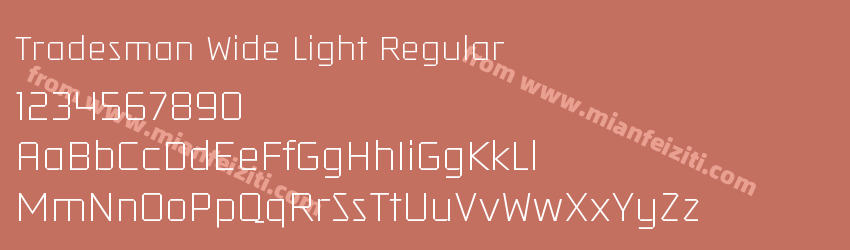 Tradesman Wide Light Regular预览图1 Tradesman Wide Light Regular预览图1
