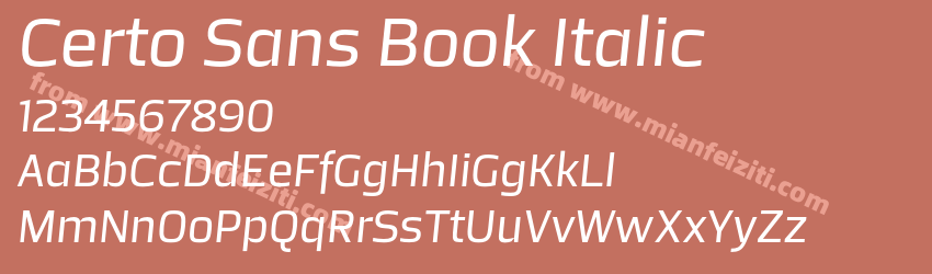 Certo Sans Book Italic预览图1
