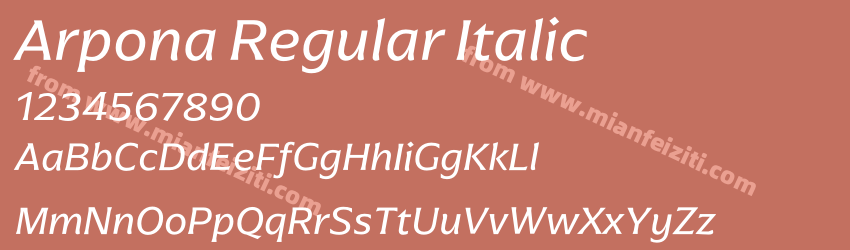 Arpona Regular Italic预览图1 Arpona Regular Italic预览图1