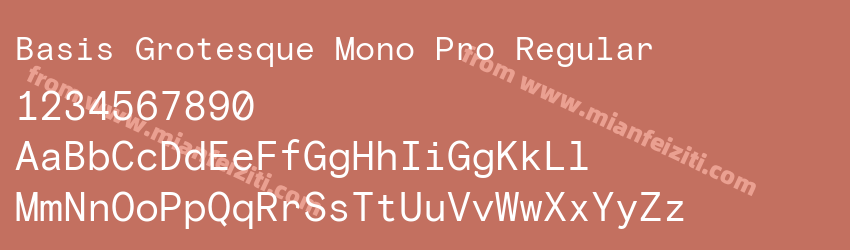 Basis Grotesque Mono Pro Regular预览图1 Basis Grotesque Mono Pro Regular预览图1