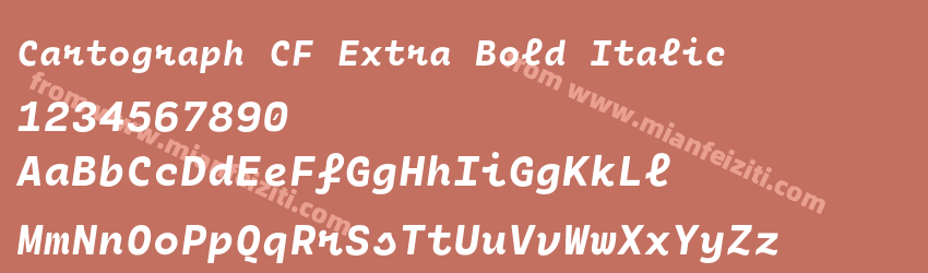 Cartograph CF Extra Bold Italic预览图1 Cartograph CF Extra Bold Italic预览图1